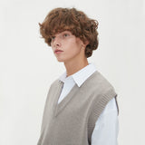 LAMBSWOOL V NECK KNIT VEST_MOCHA (6611351208054)
