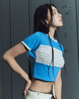 lace linger tee - blue