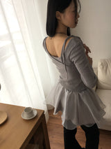 Weil オーガンジーレイヤードフレアミニスカート