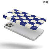 checkerboard glossy case-blue
