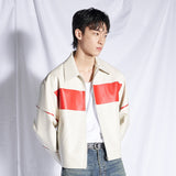 スリットレザージャケット / Slit Leather Jacket (Cream)