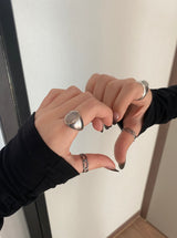 グレーオニックスオープンリング / ﻿Gray onyx open ring