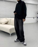 ラグランハイネックオーバーフィットスウェットシャツ/SI Raglan high neck overfit sweatshirt (2 colors)