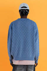 MESH ARGYLE KNIT / BLUE