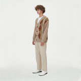 BRUSHED ARGYLE KNIT CARDIGAN_BEIGE (6610812993654)