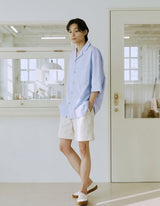 ユニセックスカフハーフパンツ/unisex cuff half pants cream