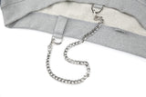 0 4 chain crop sweat shirt - GREY (6601587753078)