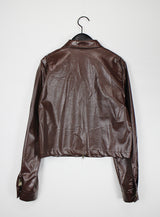 レザージップアップジャケット / Leather Zip-Up Jacket (2color)