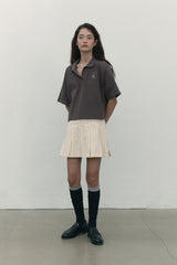 MONO CHERRY CROP PIQUE [CHARCOAL]
