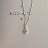 Tiny pink rose necklace