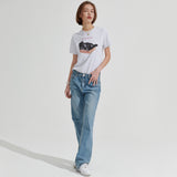 Box cat T-shirt [Light grey] (6679680221302)