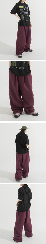 バルーンコットンストリングピンタックパンツ