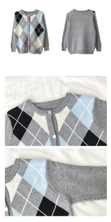アーガイルルーピーカーディガン /  argyle loopy cardigan