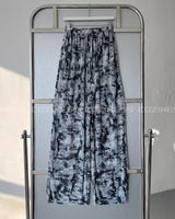 防水タイダイ プリーツ ワイドパンツ / [Made] Waterproof tie die pleats wide pants (2 colors)