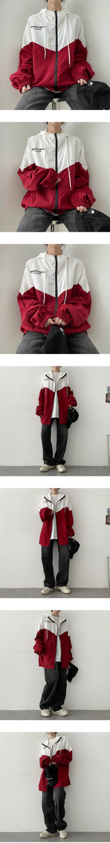 ティーモカラーリングフードウィンドブレーカージャンパー / Teemo Coloring Hooded Windbreaker Jumper