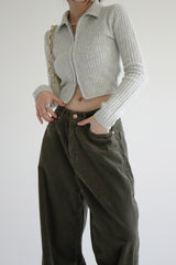 モモ2ウェイニットジップアップ / Momo 2 way knit zip-up (4color)