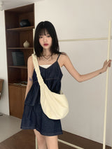 Denim Stitch V-Neck Bustier Sleeveless