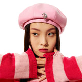 フェイクレザーベレー0 9 fake leather beret - PINK