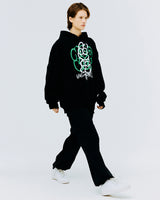 スプレーラビットフーディ/SPRAY RABBIT HOODIE-BLACK