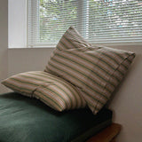 woody green stripe pillow cover (40x60cm)