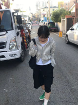 カミラストライプジップアップ