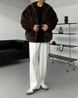UI Mink Fur Turtleneck Zip-Up Jumper (5 colors)