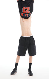  BERMUDA DRAWSTRING PANTS_BLACK