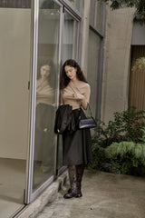 ドレープジャージートップス/DRAPE JERSEY TOP_BEIGE
