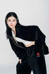  ROSE VELOUR  TRACK JACKET