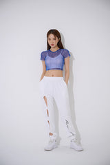 4ラインメッシュクロップトップ/TOP(9360) 4 Line Mesh Crop Tee