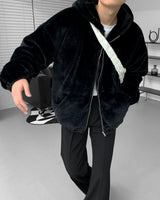 UI Mink Fur Hood Zip-Up Jumper (4 colors)