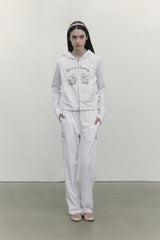 WITTY BUNNY BOUQUET GIRL TRAINING PANTS [MELANGE GRAY]
