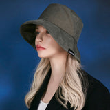 Wide brim wash bucket hat GRAY