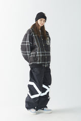 ビッグロゴカラーバーシティジャケット/BSR2223FWJK026 BIG LOGO COLLAR VARSITY JACKET BLACK CHECK
