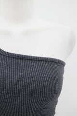 リブワンショルダースリーブレス / Ribbed One Shoulder Sleeveless (4color)