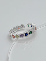 silver925 rainbow ring