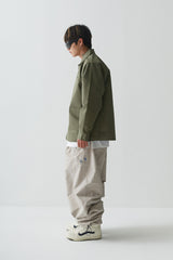 ロゴカラーコットンベーシックジャケット/BSR2223FWJK065 LOGO COLLAR COTTON BASIC JACKET KHAKI
