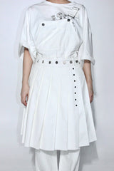 [pepe]cotton pleated wrap skirt (white)