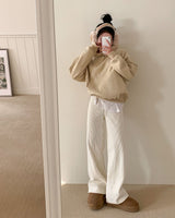 [BELLIDE MADE / 2 lengths] velour corduroy training pants