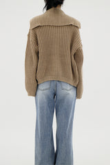 カラプレッツェルニットジップアップ / Kara pretzel knit zip-up (5color)