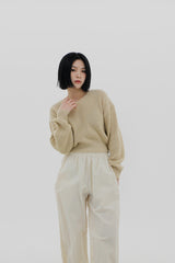 ウールバルーンVネックニット / Wool balloon V-neck knit (5color)