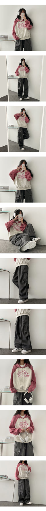 Bicol String Pleated Cargo Wide Pants