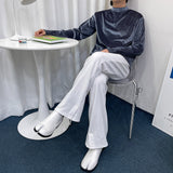 CRベルベットモックネックロングスリーブシャツ/CR Velvet Mock-neck Long-Sleeved Shirt (4 colors)