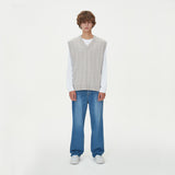 BLOCK LINK KNIT VEST_GRAY (6610821873782)