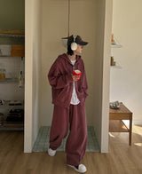 ニットピグメントフードジップアップ / Kint pigment hood zip-up (3 color)