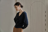 Vボタンカーディガン/V BUTTON CARDIGAN_SMOKE