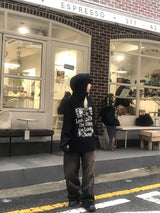 アイズオーバーサイズフィットワッフルニットフーディ
