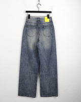 Aker string washing wide denim pants