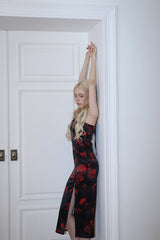 ROSE SLIT DRESS[red]