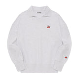 CHERRY OPEN COLLAR SWEATSHIRT [MELANGE GRAY]
